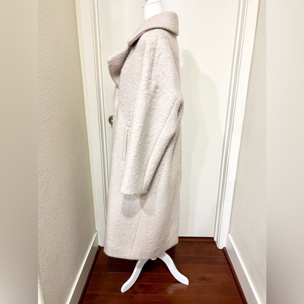 Anthropologie Boucle Cocoon Coat Size M/P cream wool blend retail $368 - Picture 8 of 12
